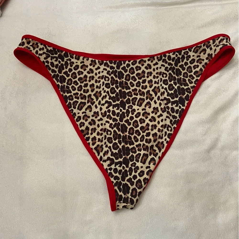 New! Frankie's Bikinis Dove Leopard Print Bikini Bottom 1004